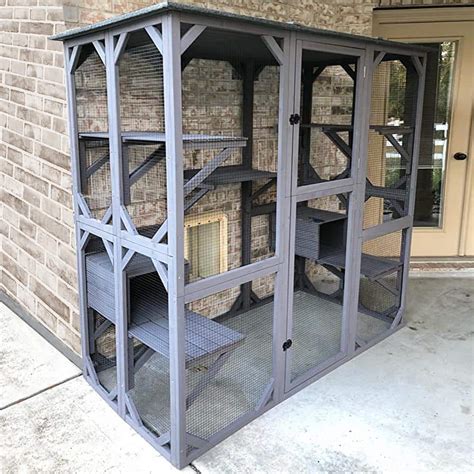 outdoor metal animal enclosures|extra large outside cat houses.